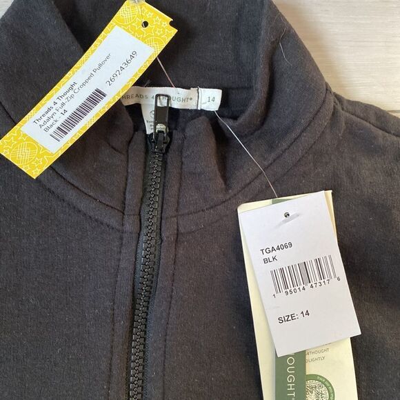 Threads 4 Thoughts Adalyn Full Zip Cropped Pullover 14  black nwt stitch fix - Picture 4 of 6